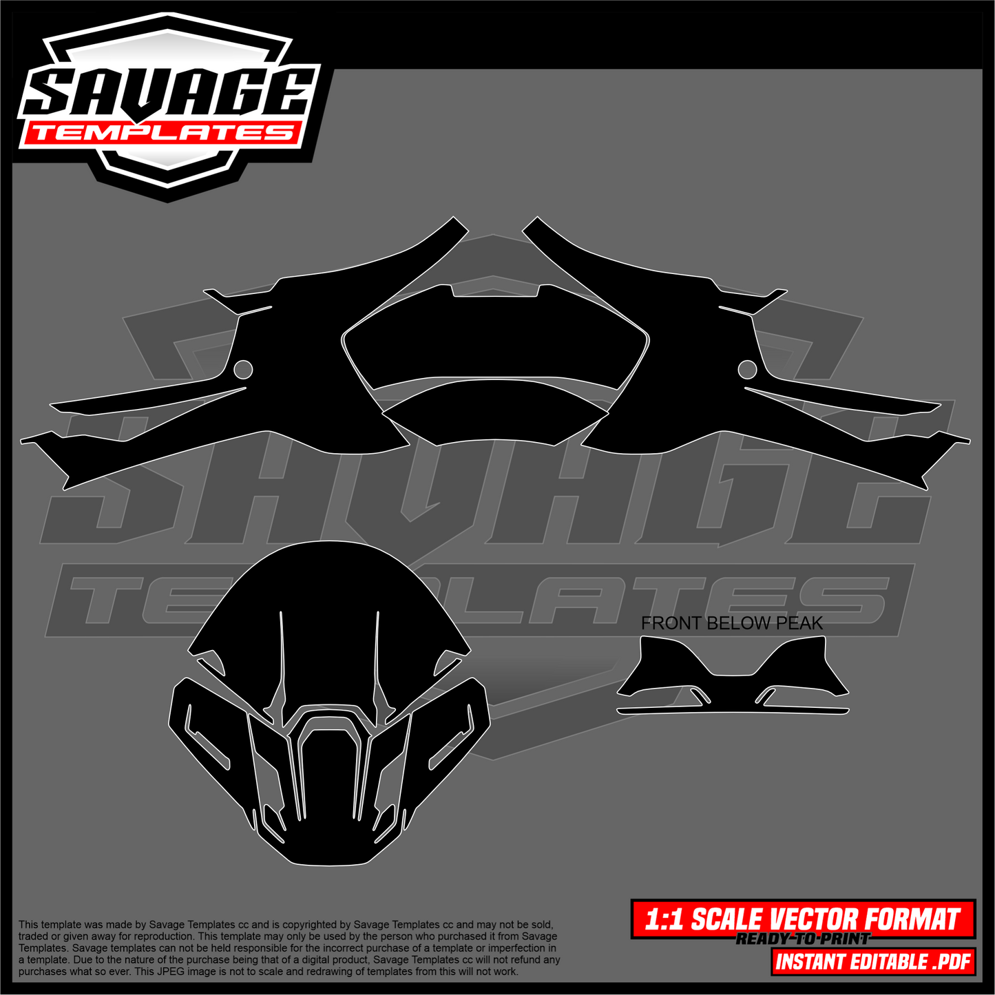 Graphics template for Alpinestars M7 Helmet - size Medium