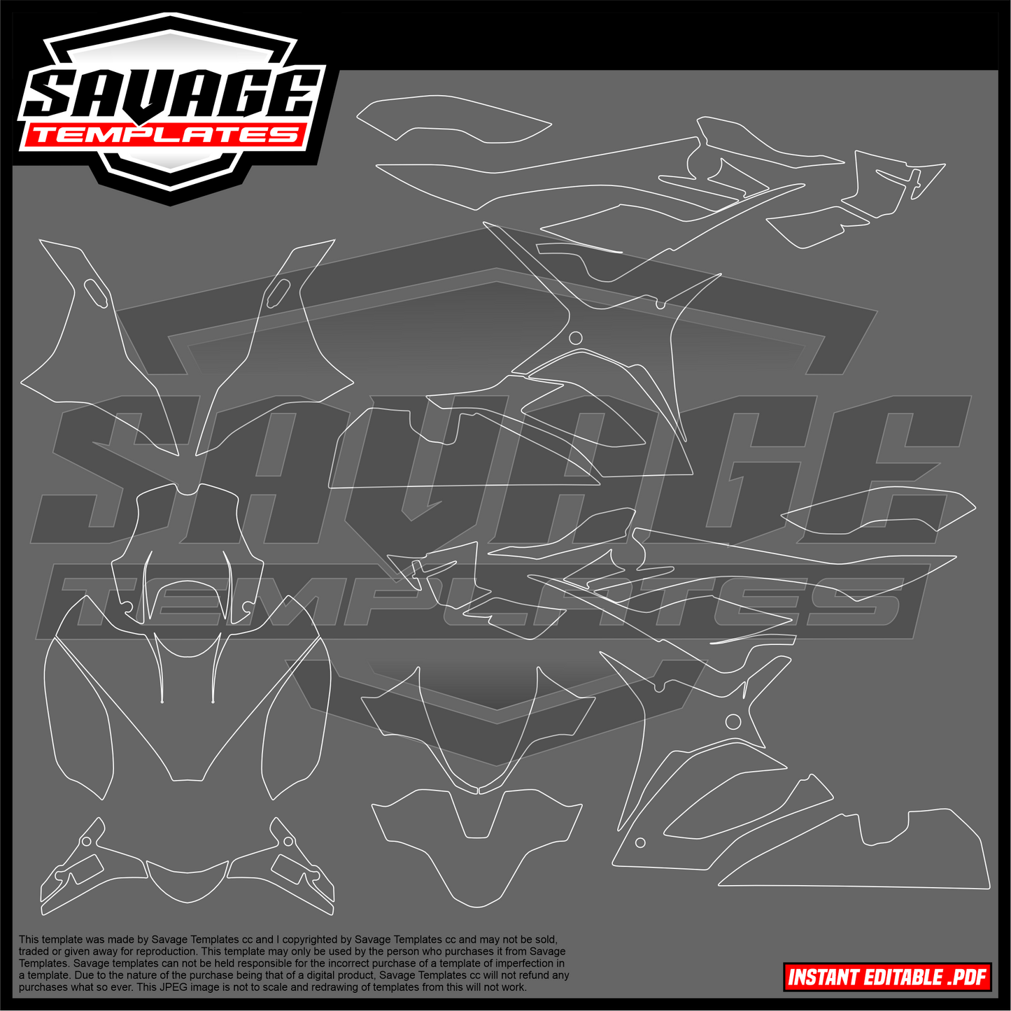 Graphics Template for BMW 2023-2024 S1000RR Superbike Bike