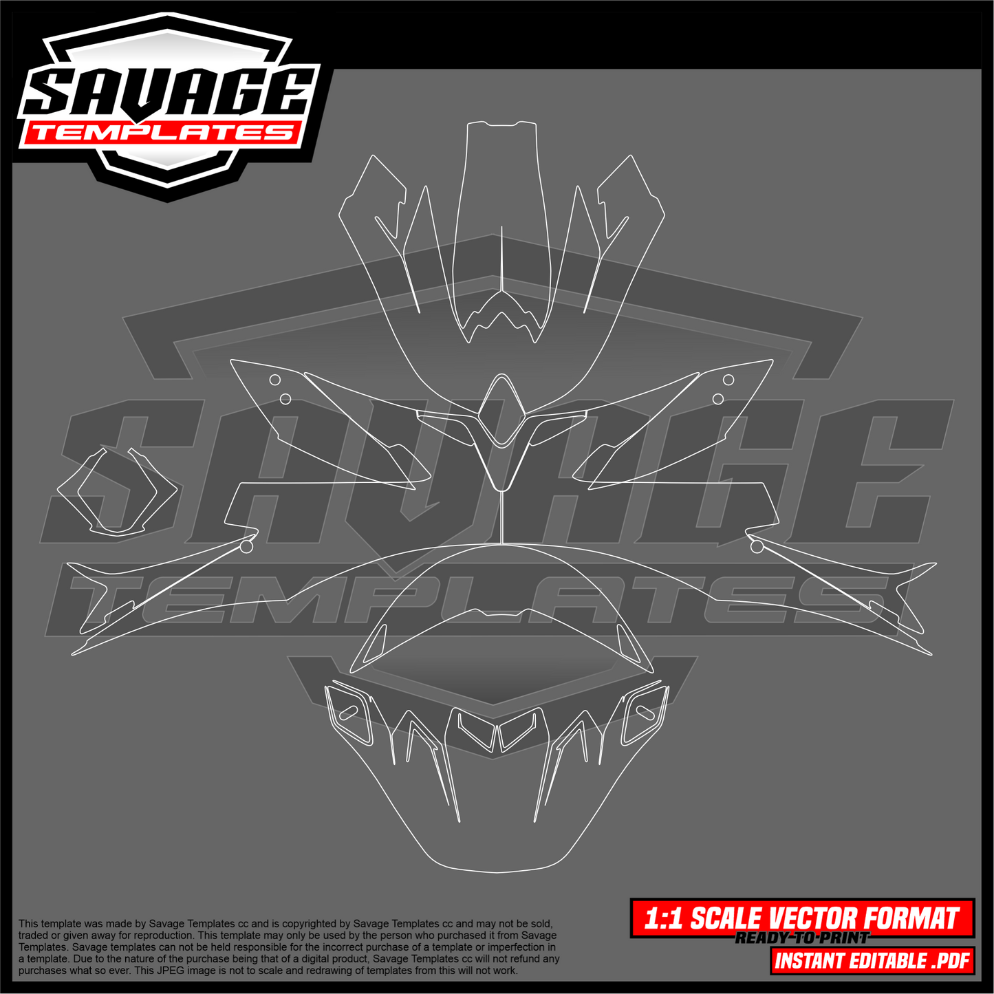 Graphics template for  Bell moto 9 flex - Medium