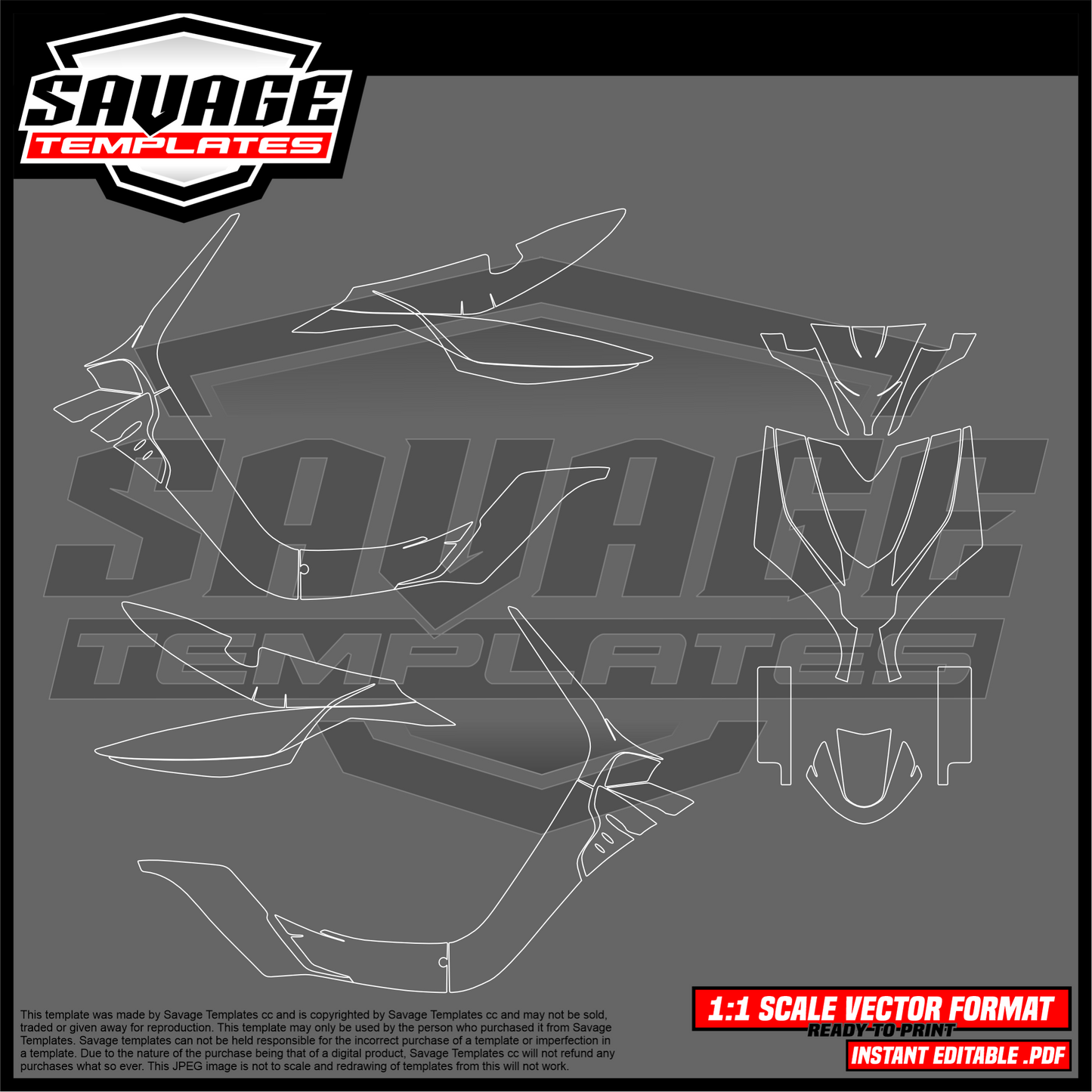 Graphics template for BigBoy 150RS Scooter