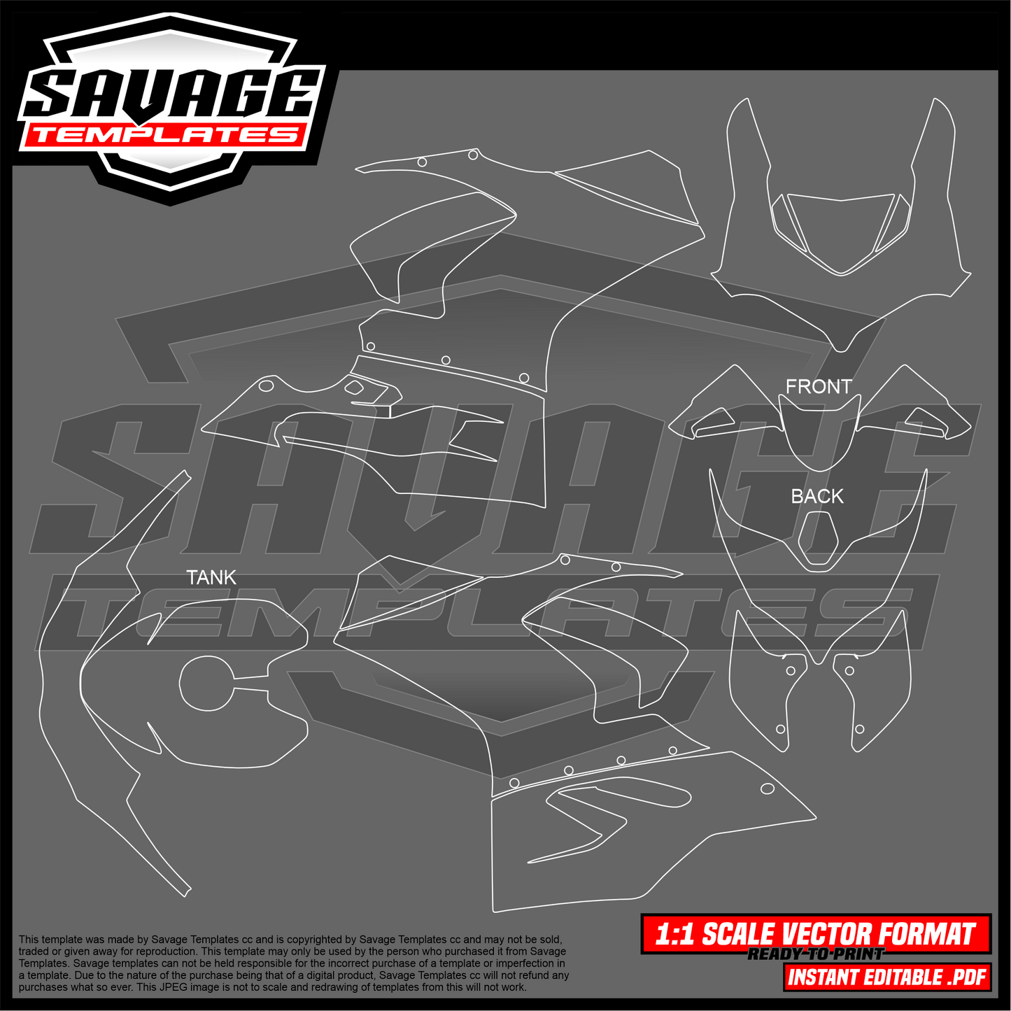 Graphics Template for Ducati Panigale V2 Superbike