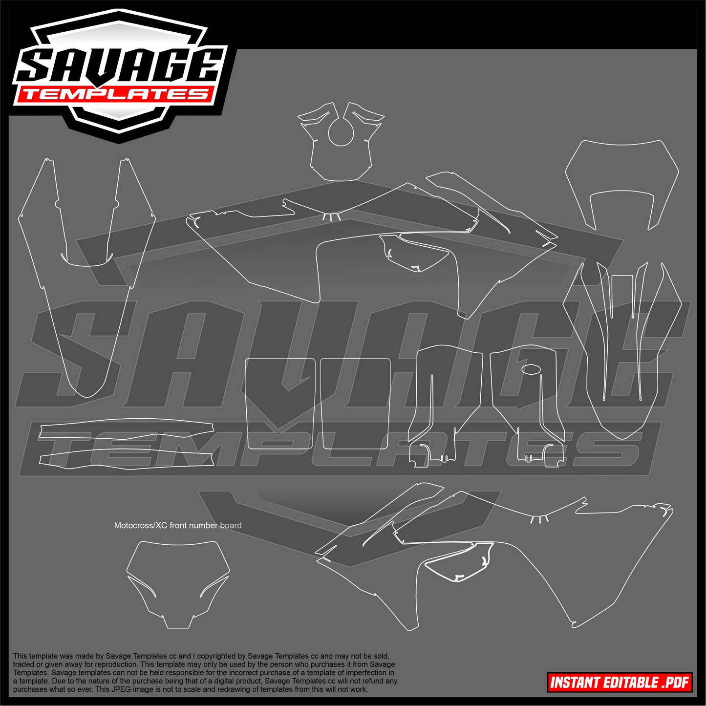 Graphics Template for Gasgas 2024 EC, EX and MC models Off Road bike