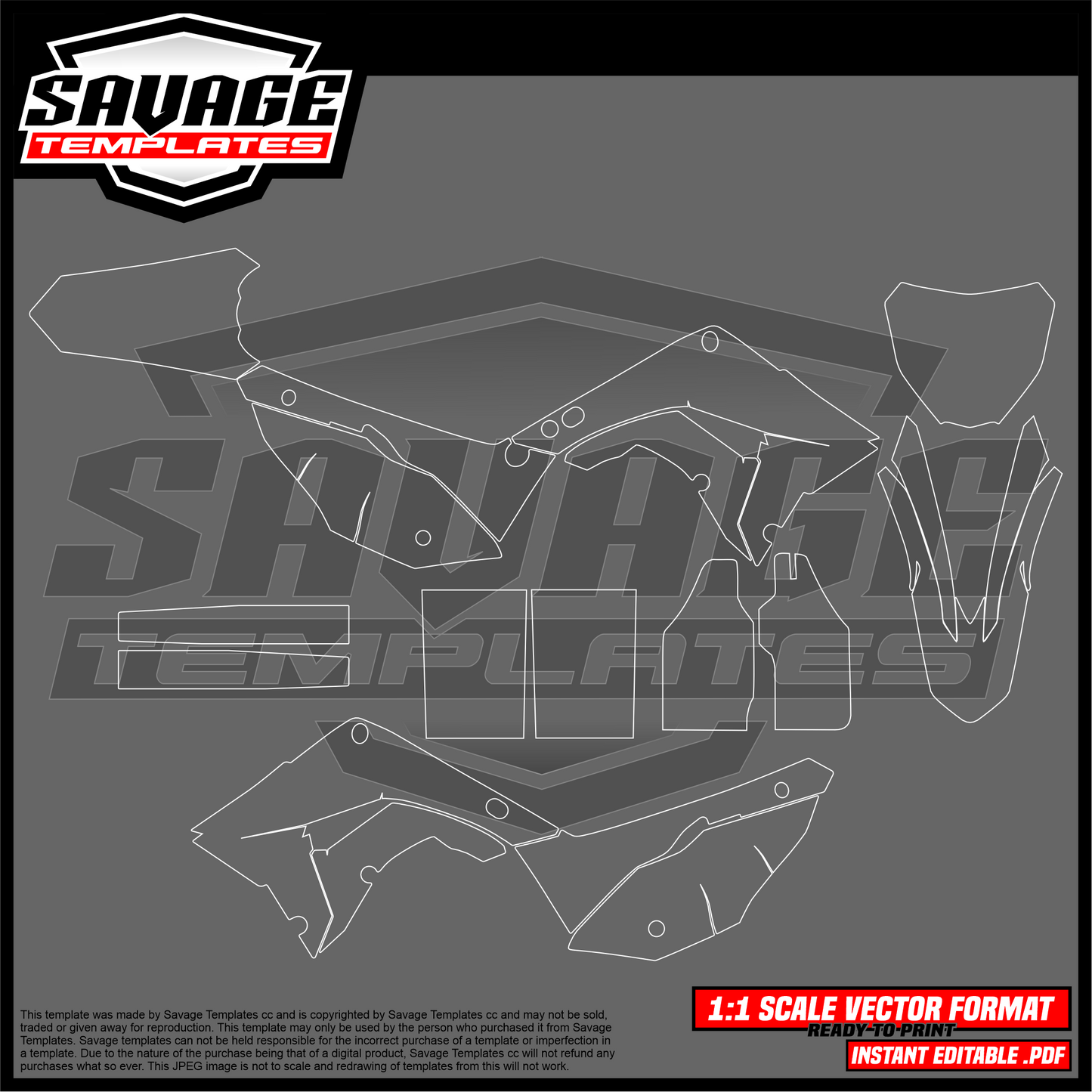 Graphics Template for Honda cr125, cr250 Polisport Restyle Off Road Bike