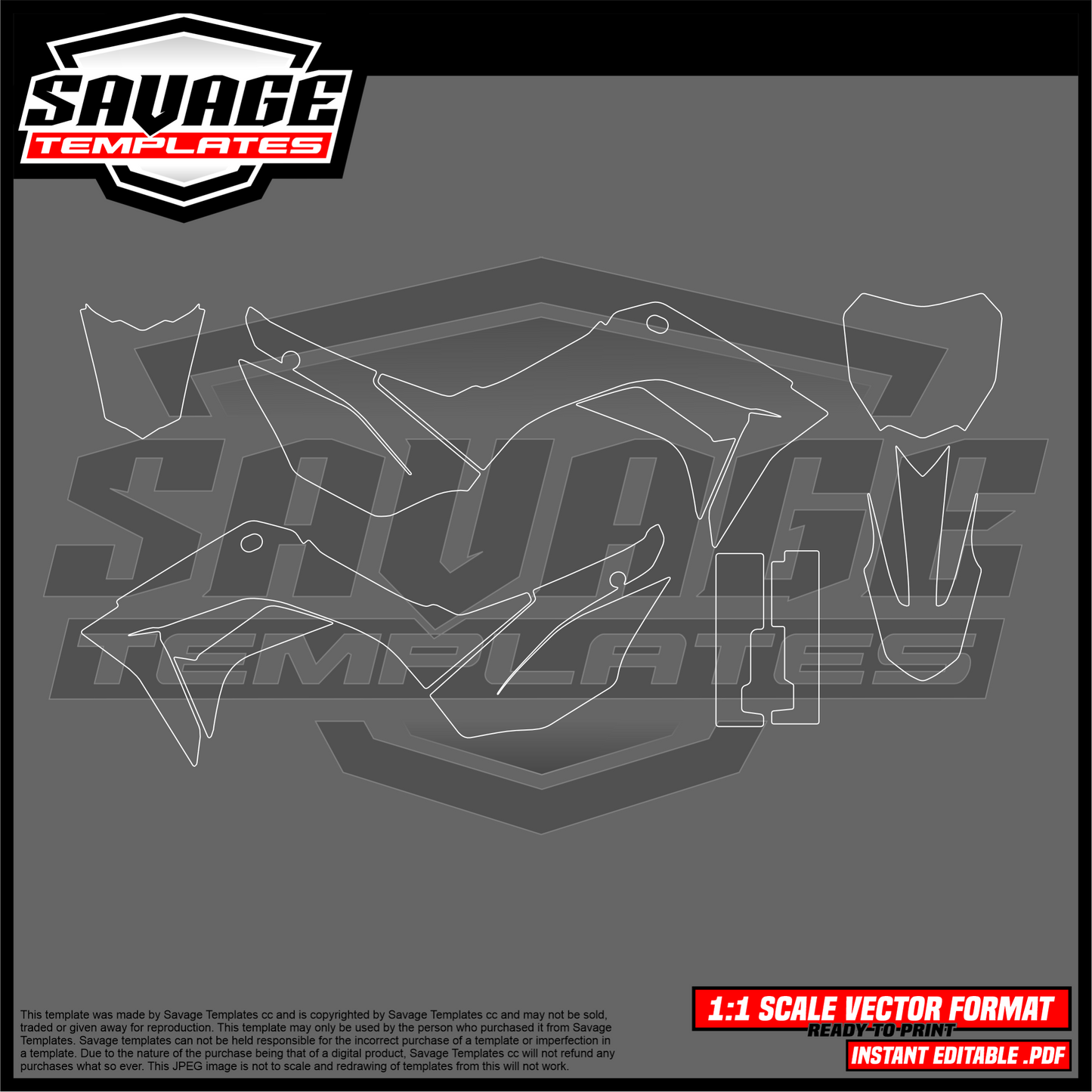 Graphics template for Honda crf110 2018-2024