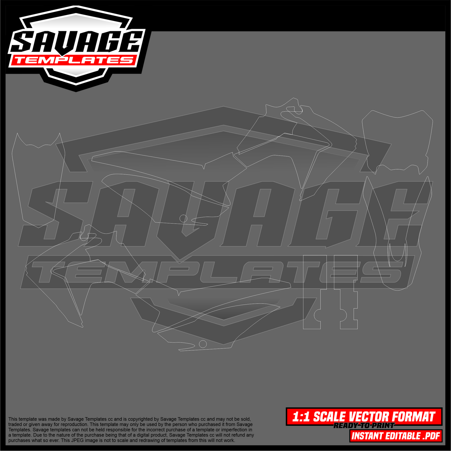 Graphics template for Honda crf125f 2006-2008