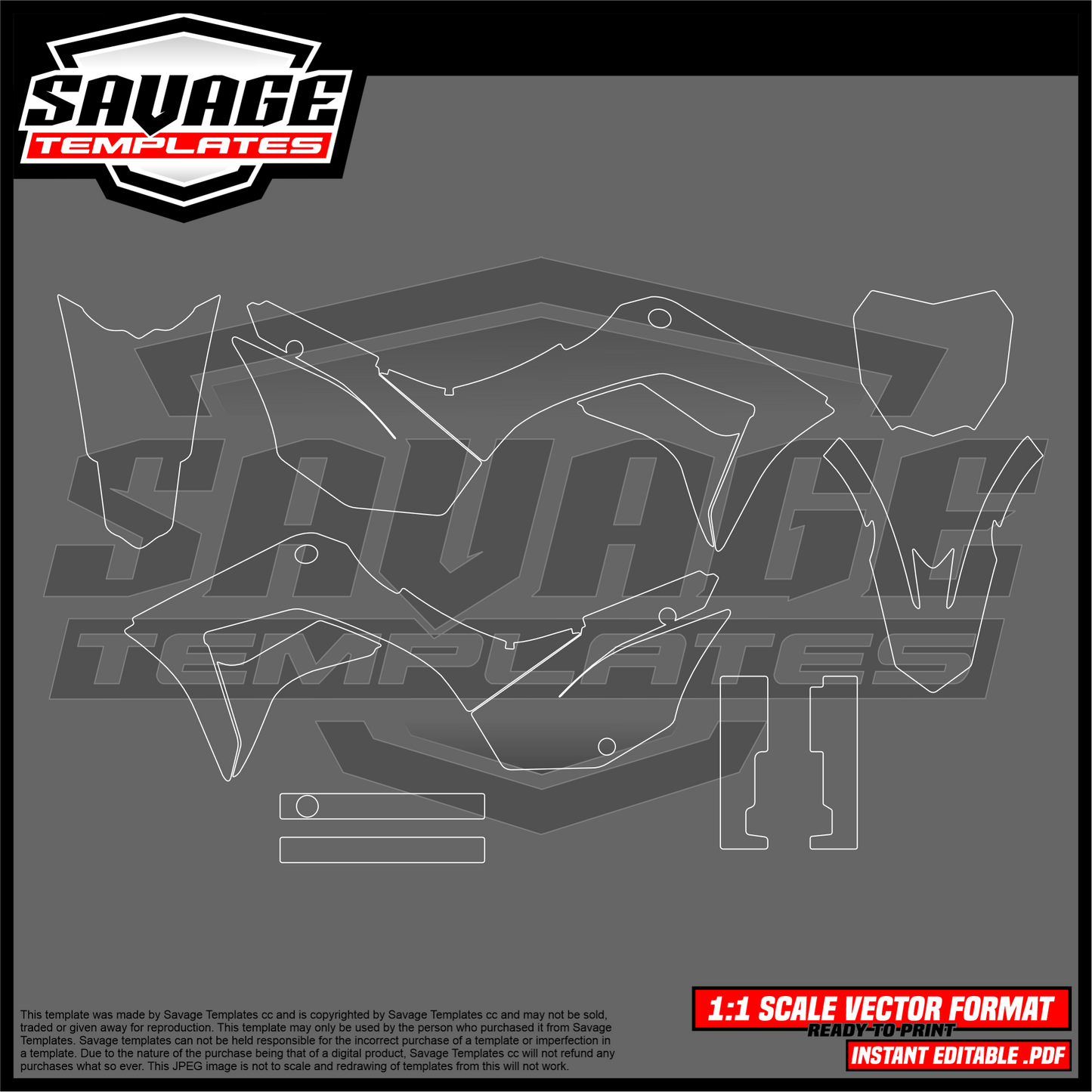 Graphics template for Honda crf125f 2009-2024