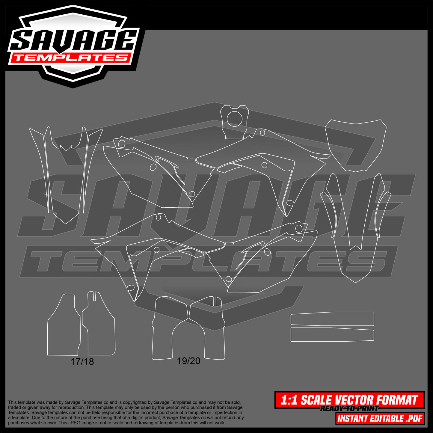 Graphics template for Honda CRF 250 2022-2024 & CRF 450 2021-2024