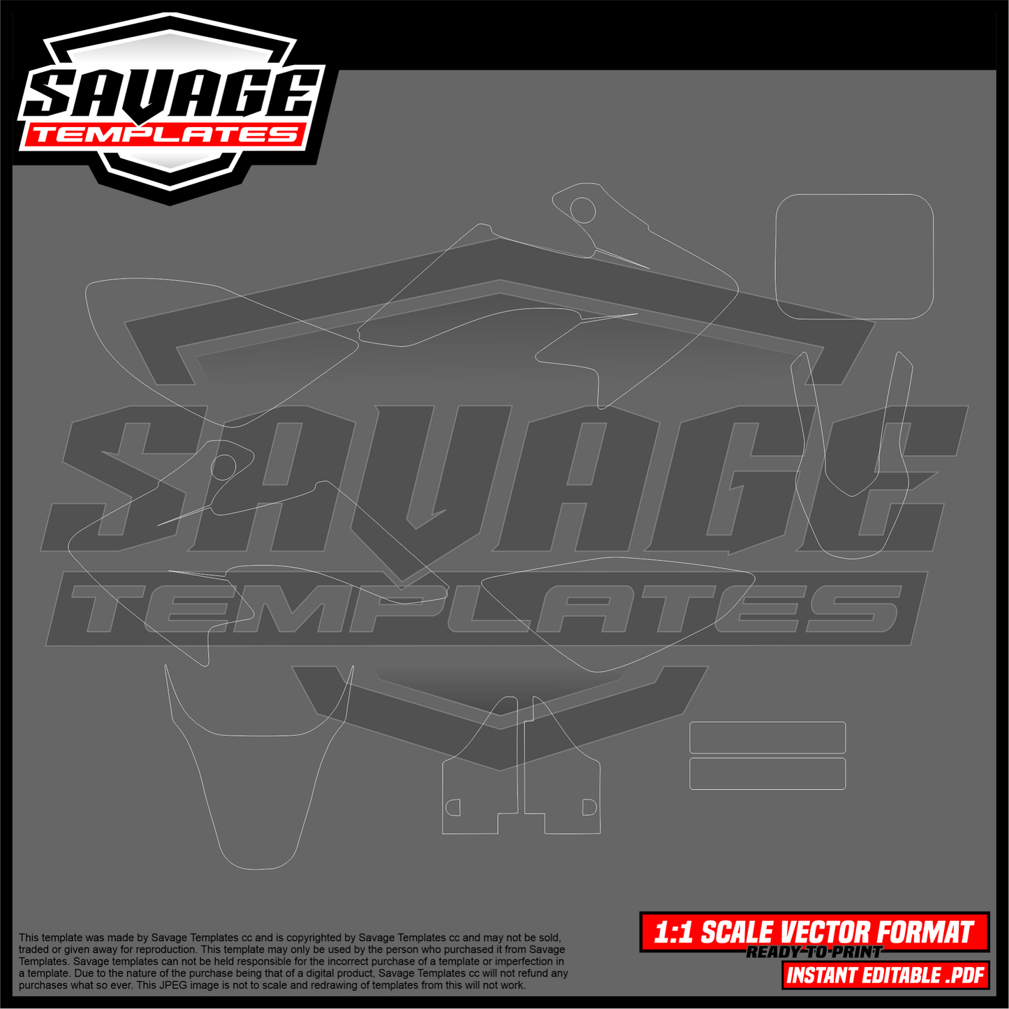 Graphics template for Honda crf50 2004 - 2024