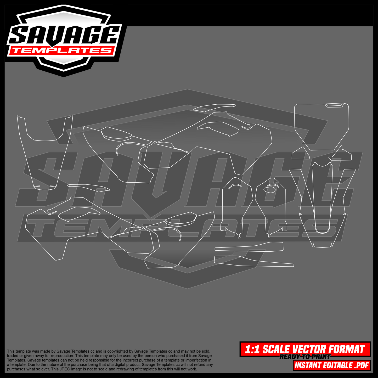 Graphics template for Husqvarna TC65 2024-2025