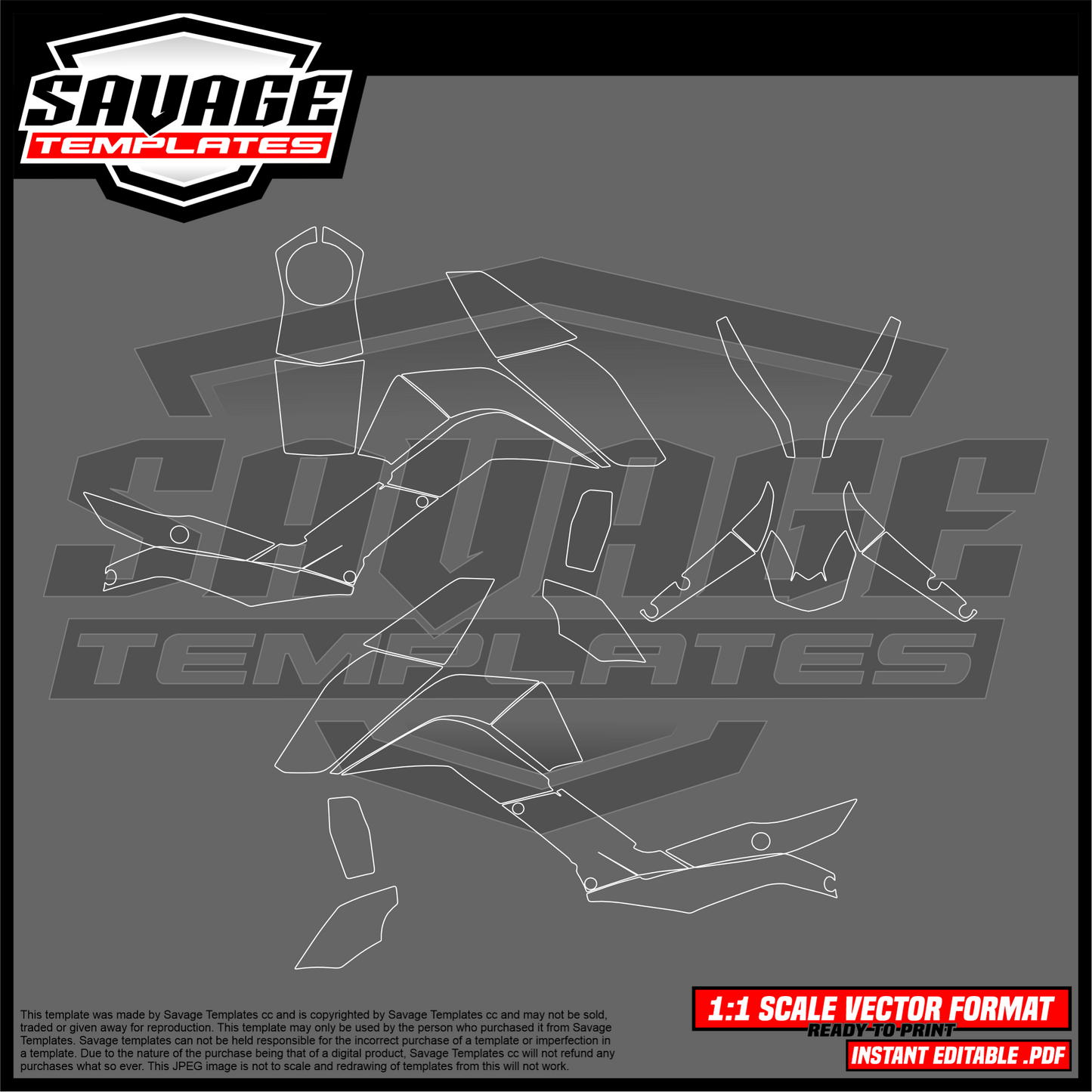 Graphics Template for KTM 125, 200 and 390 Duke 2011-2016