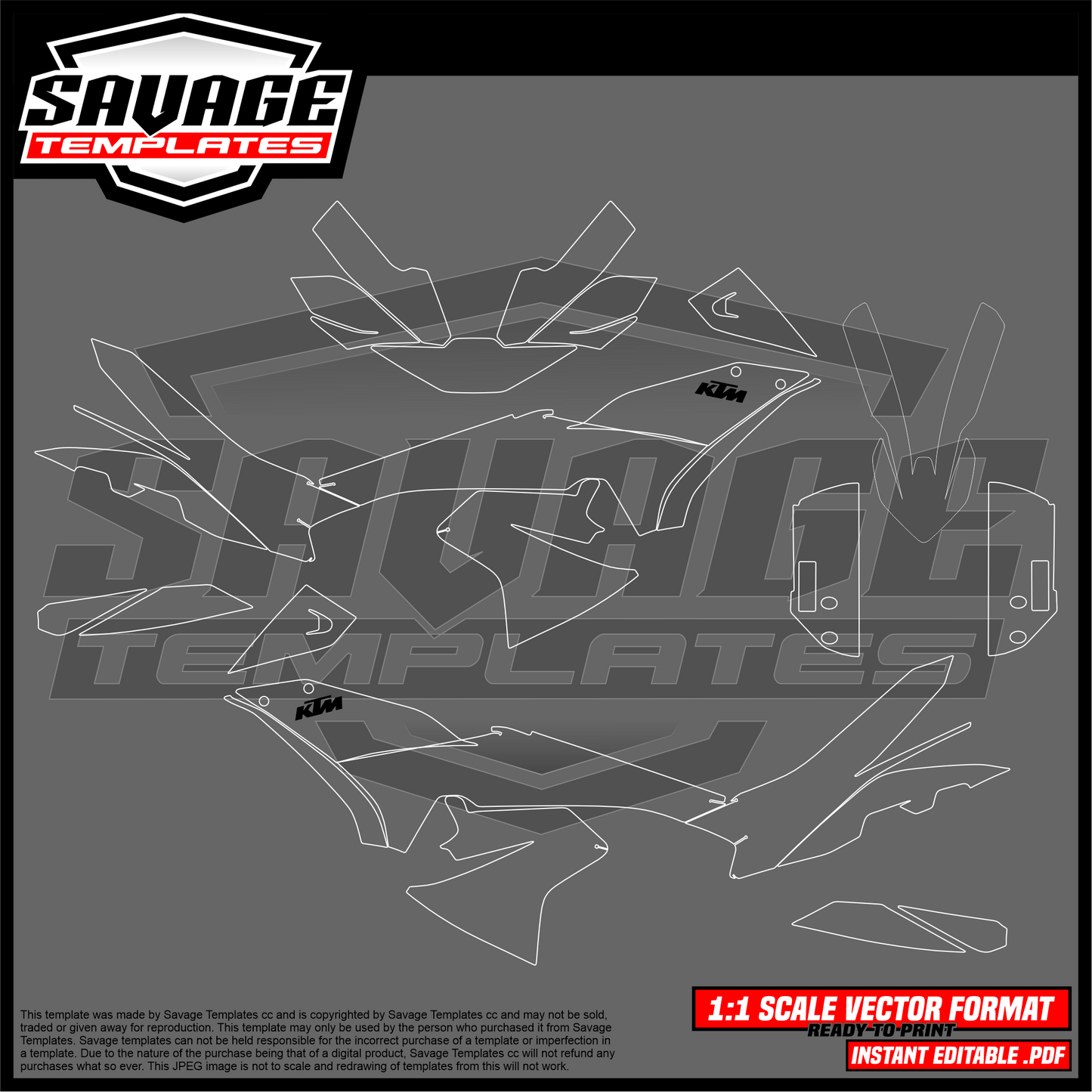 Graphics Template for KTM 890R 2023-2024 Adventure Bike