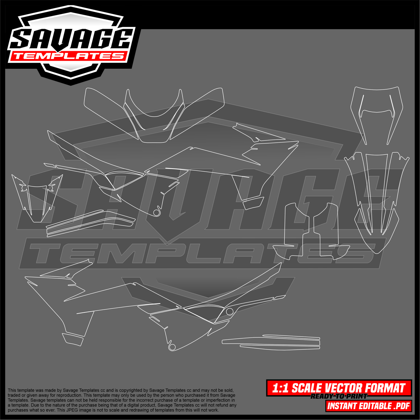 Graphics template for KTM 390 Enduro R 2025