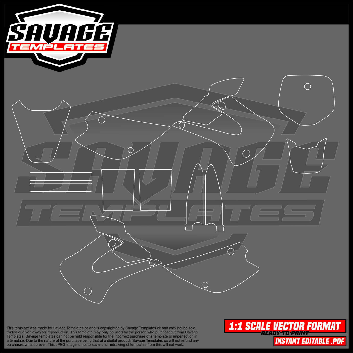 Graphics template for Kawasaki kx85 pre 2014