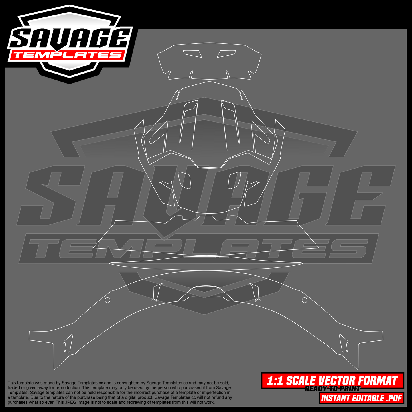 Graphics Template for Leatt 5.5 helmet - Size Large