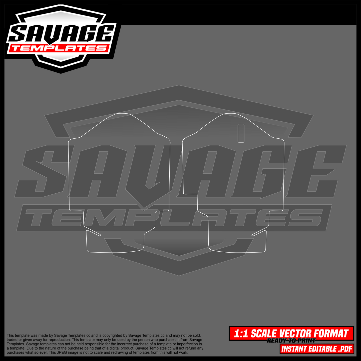 Graphics template for Polisport fork guards for KYB Yamaha forks