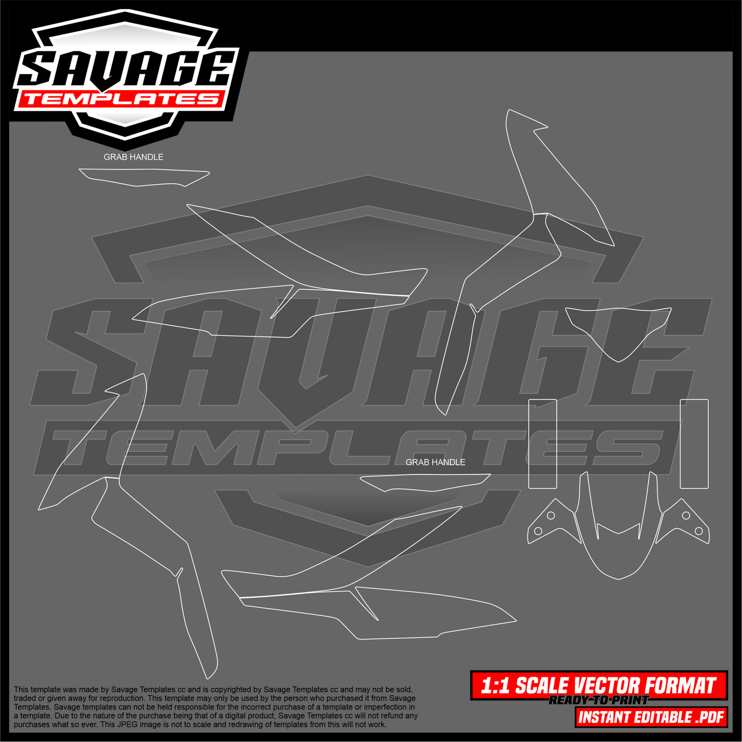Graphics template for SYM Crox 125 Scooter
