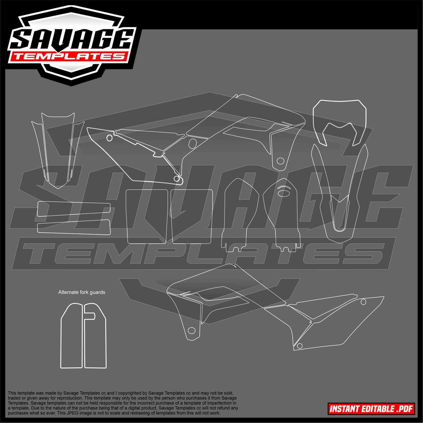 Graphics Template for Sherco Enduro 2017 - Current Off Road Bike Models