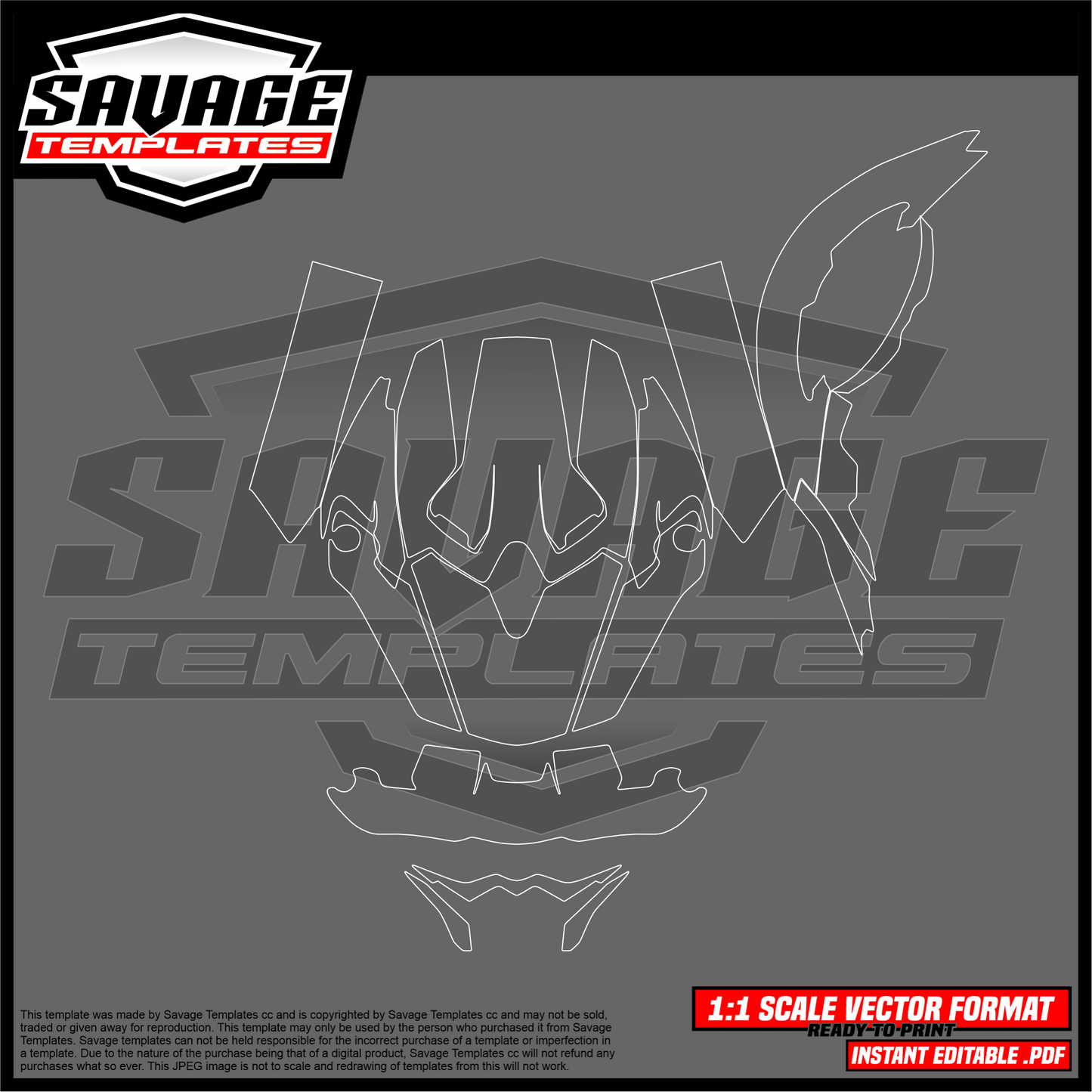 Graphics Template for Shoei VFX Helmet - size Medium