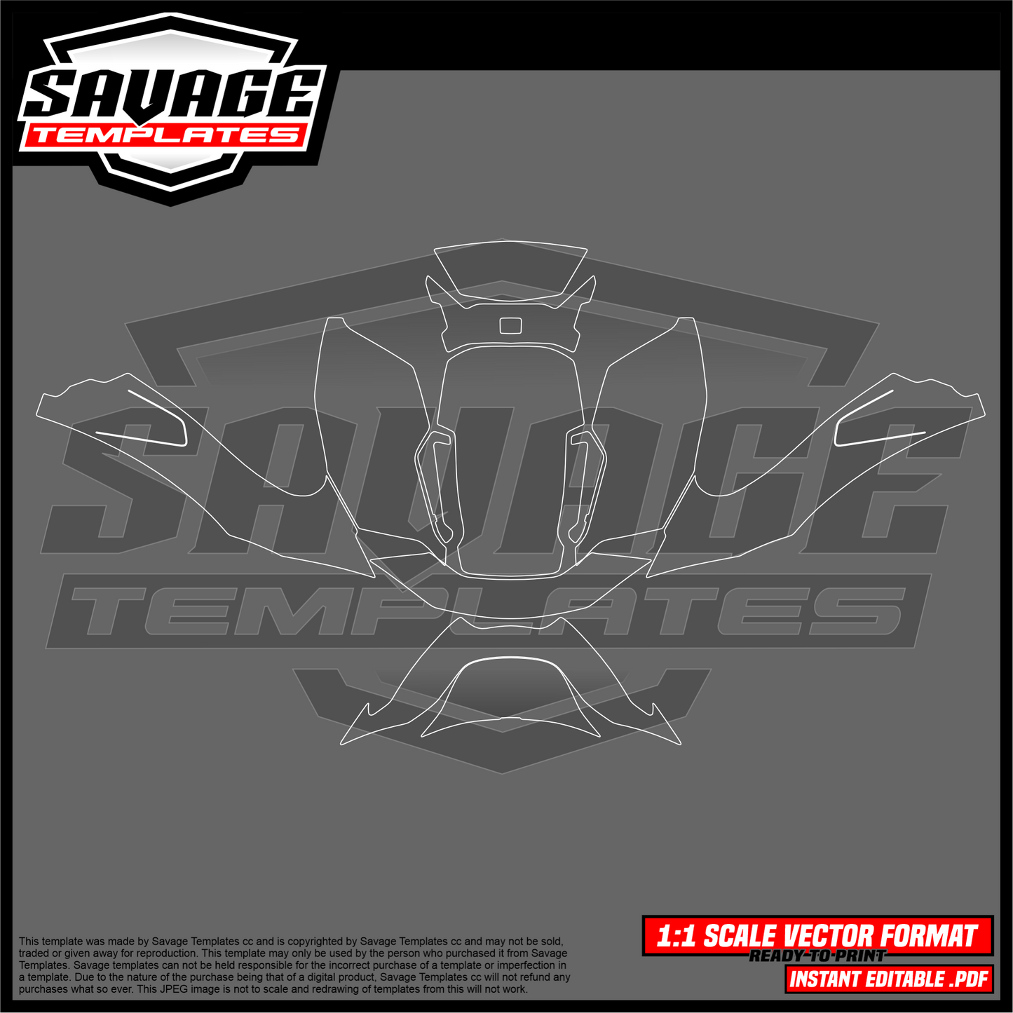 Graphics template for Shoei x-spr pro - Small