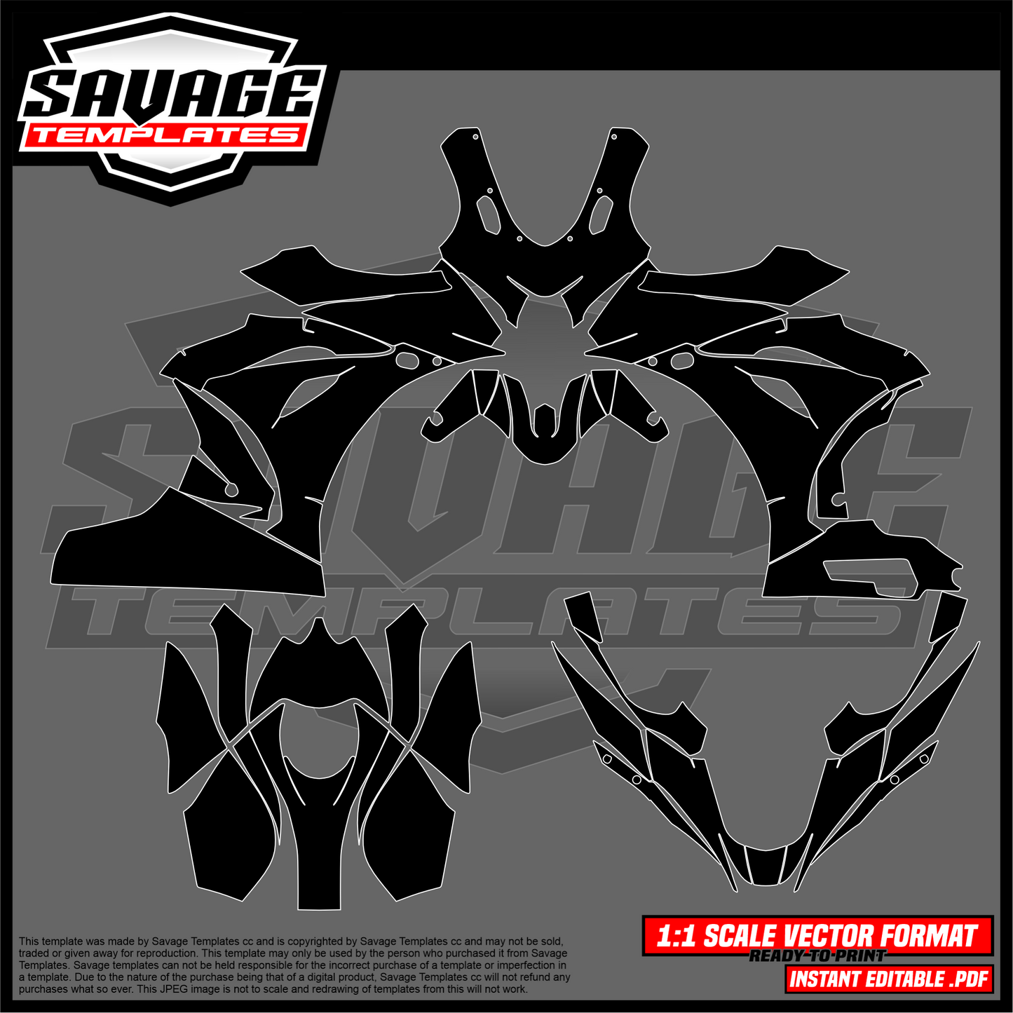 Graphics template for Suzuki GSXR1000 OEM standard fairings 2017 - current