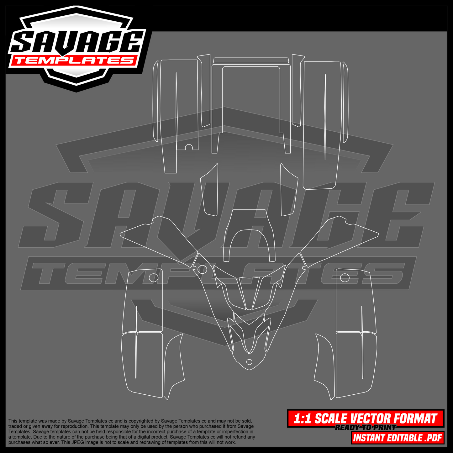 Graphics template for Yamaha YFS Blaster 200 1998 - 2006