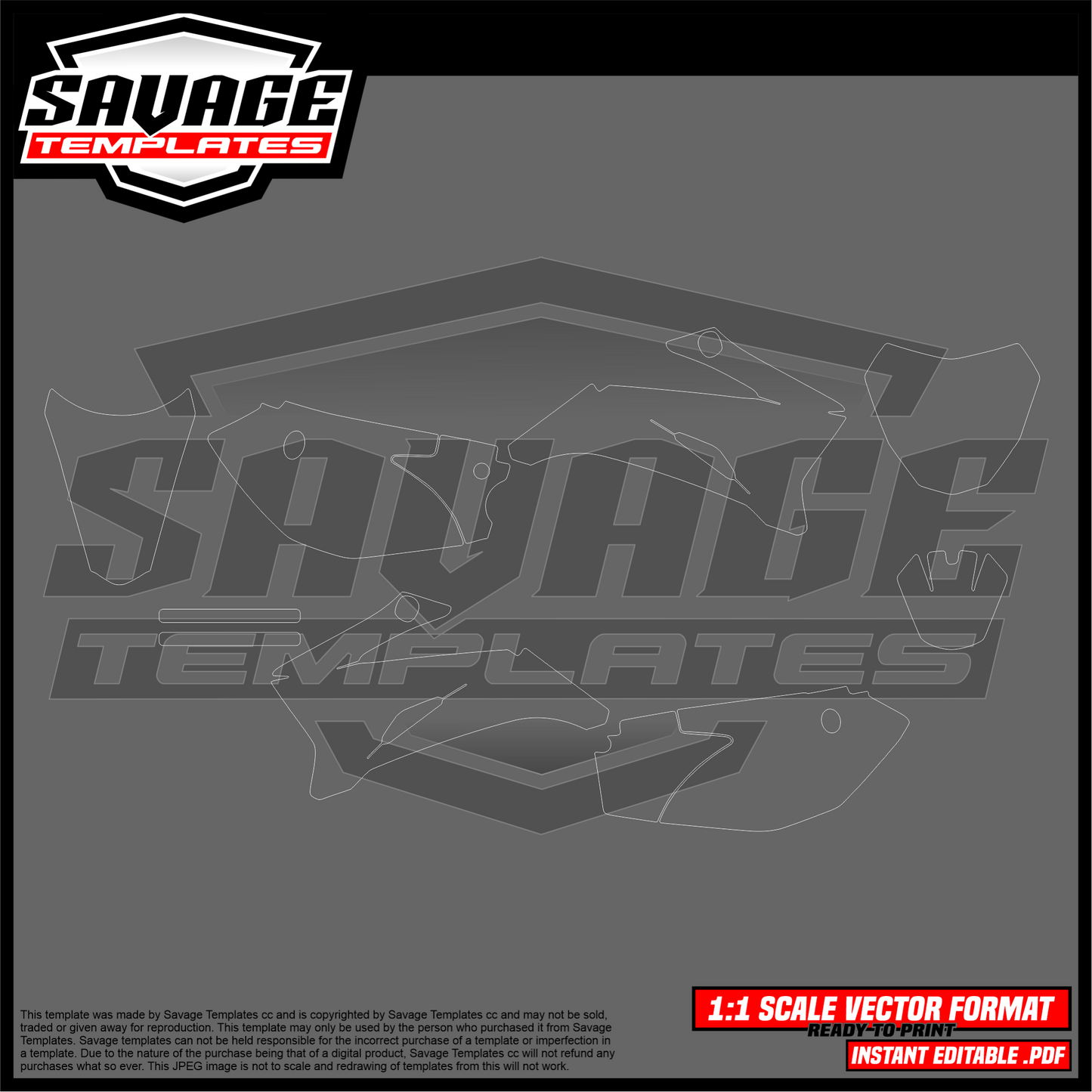 Graphics template for Yamaha TTR110