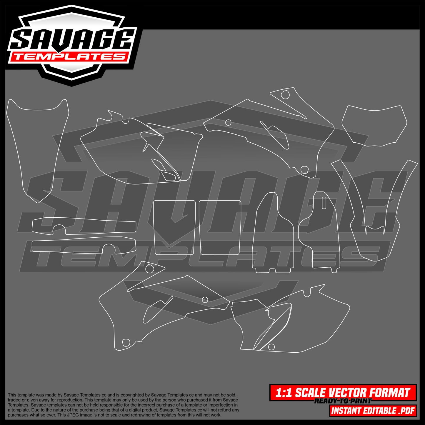 Graphics template for Yamaha wr450 2008-2012