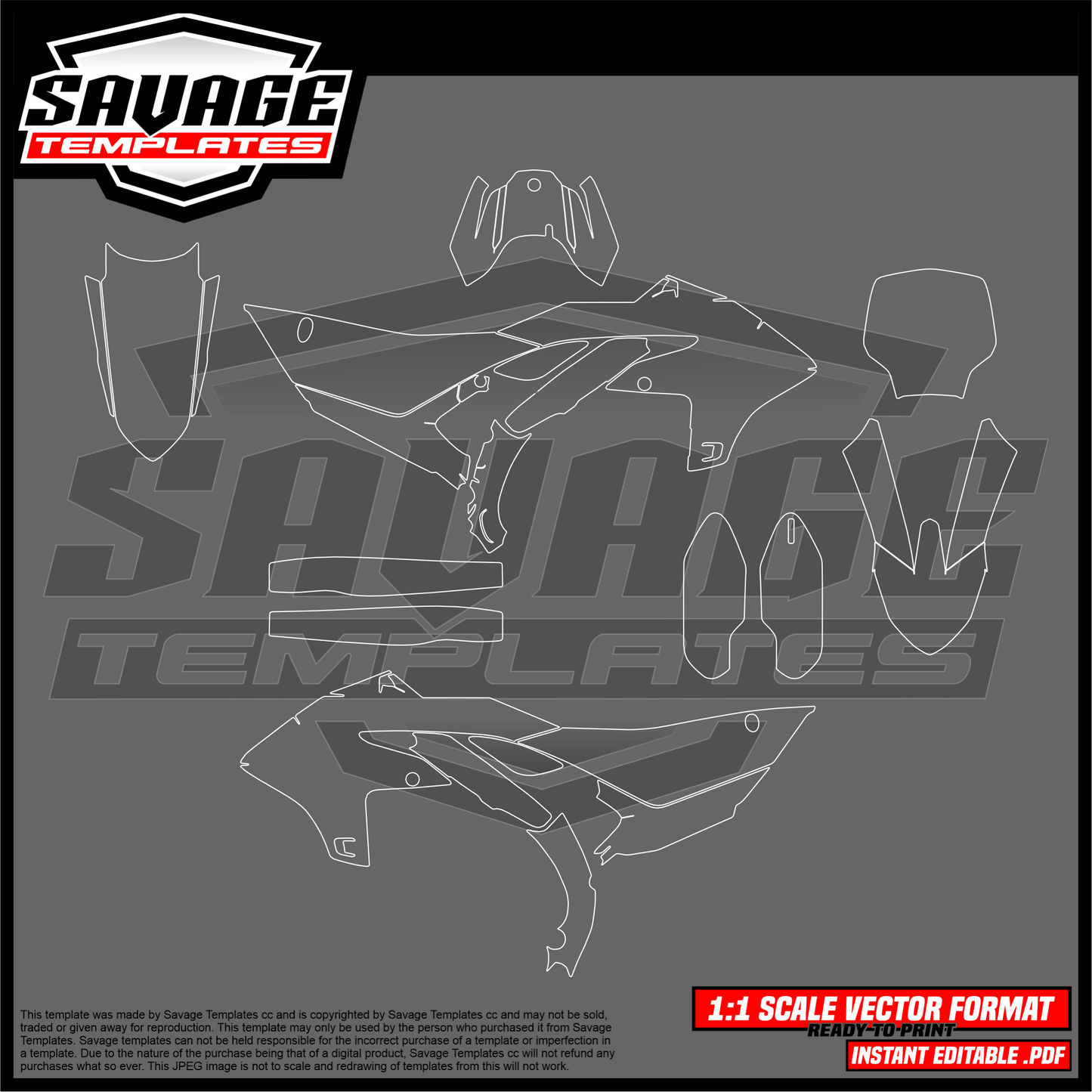 Graphics template for 2026 Yamaha yz450f